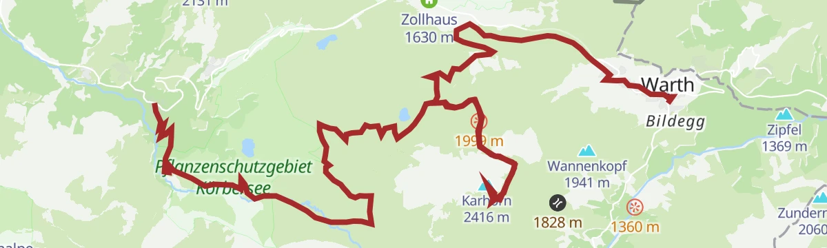 Route map: Warth | Bike & Hike Karhorn (2.416 m)